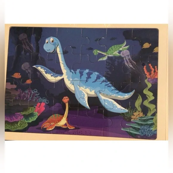 Dinosaur wooden jigsaw puzzles w/storage bag..(NWT) - Picture 6 of 7